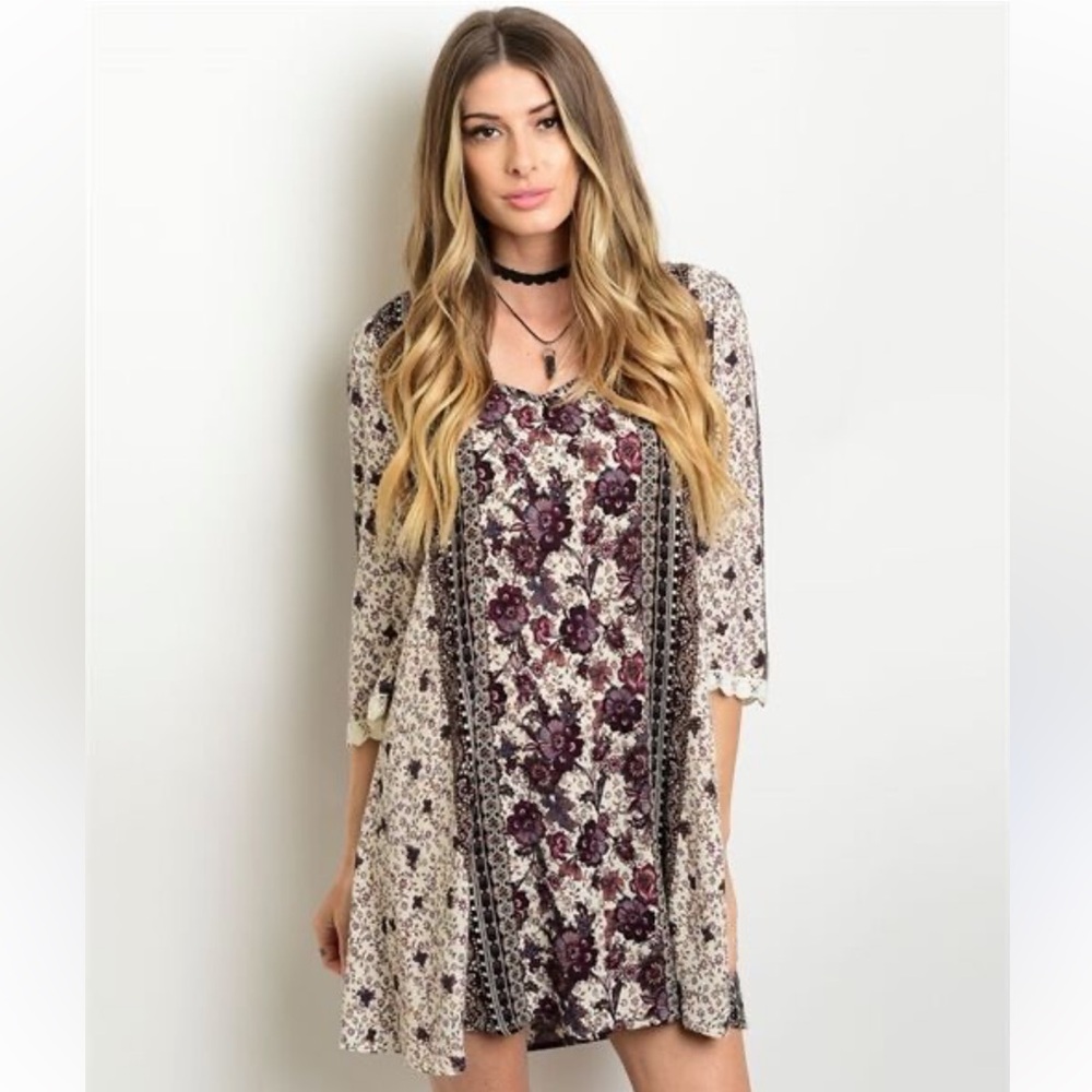 Plum Floral Dress
